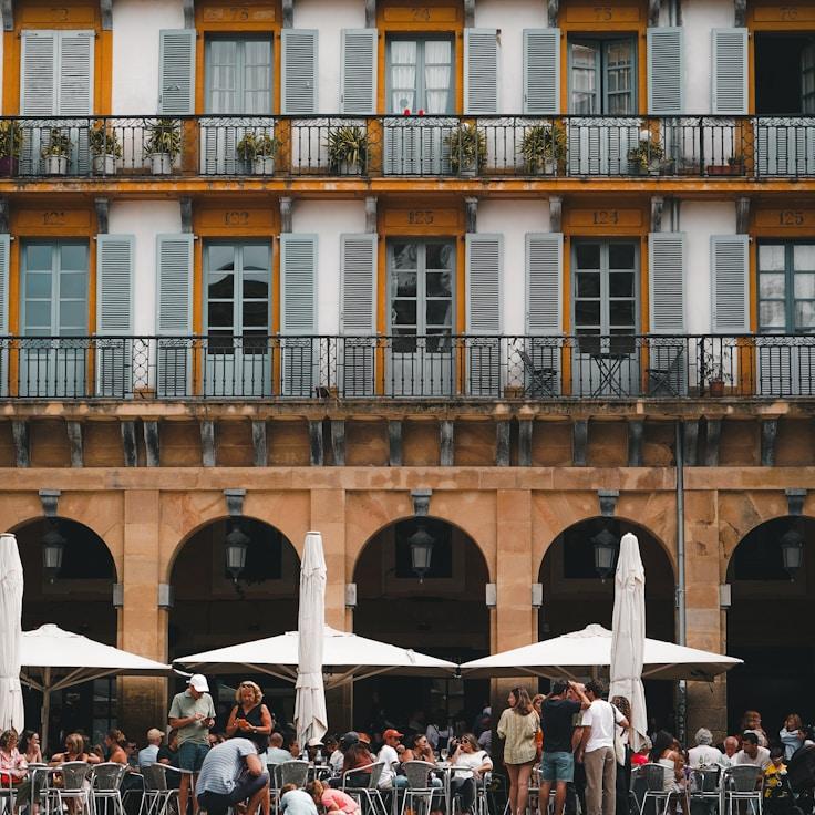 Entertainment zone at night in Spain